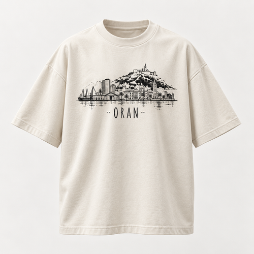 White Oran skyline oversized T-shirt